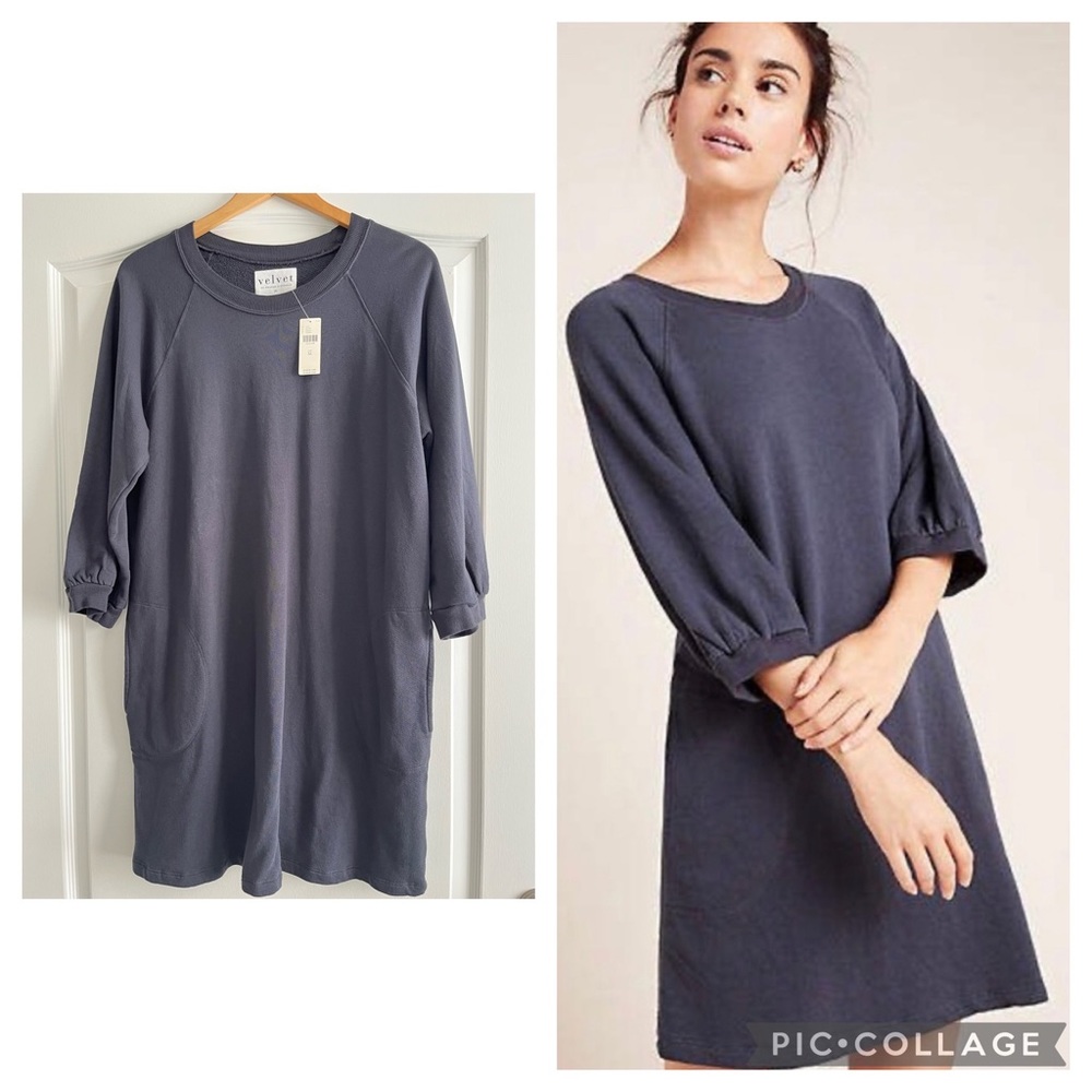 Anthro Velvet by Graham & Spencer Luce Sweatshirt Dress